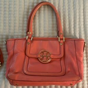 Tory Burch Leather Coral Hand Tote